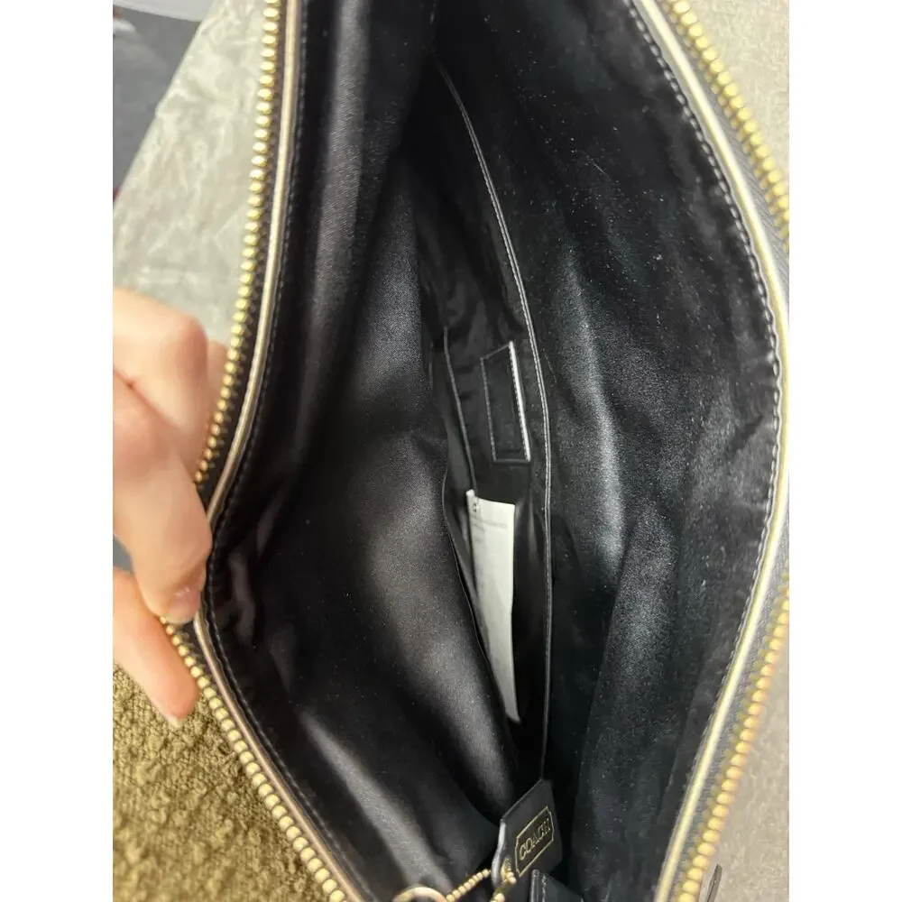 NEW Coach Leopard Pony Hair Foldover Clutch Wristlet Leather Sample Sale
